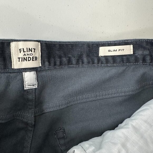 Flint and Tinder Pants 36x34 Gray Slim Fit Corduroy Casual Cotton Stretch - Picture 3 of 10